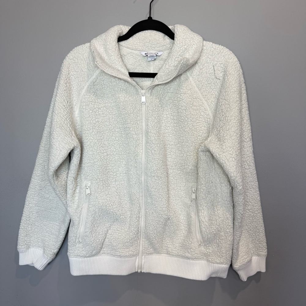 Athleta Cream Sherpa Jacket Size Small